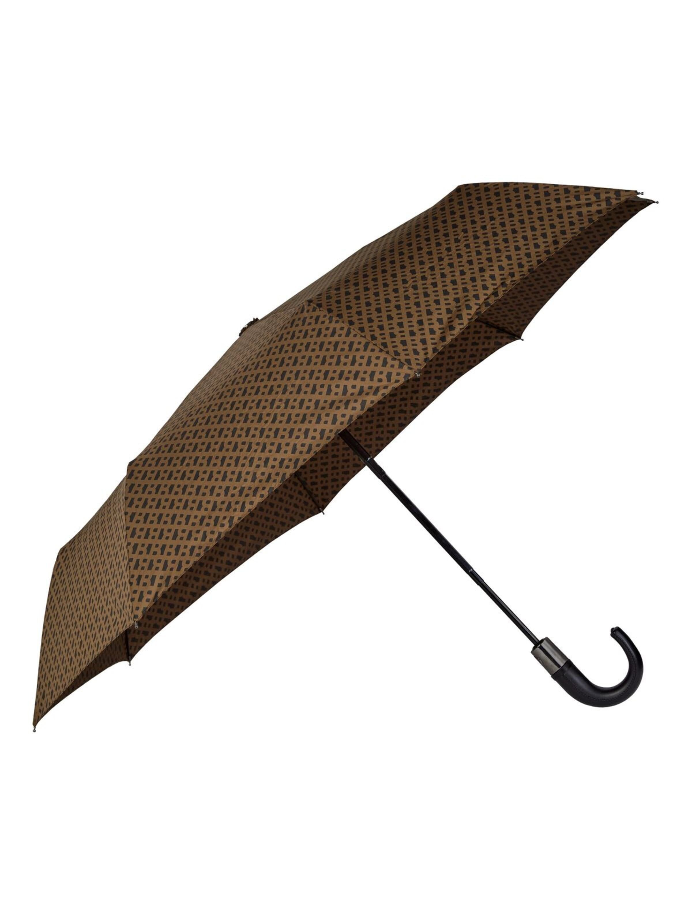 Parapluie 'Pocket umbrella Monogramme Dark Grey' BOSS en marron : devant