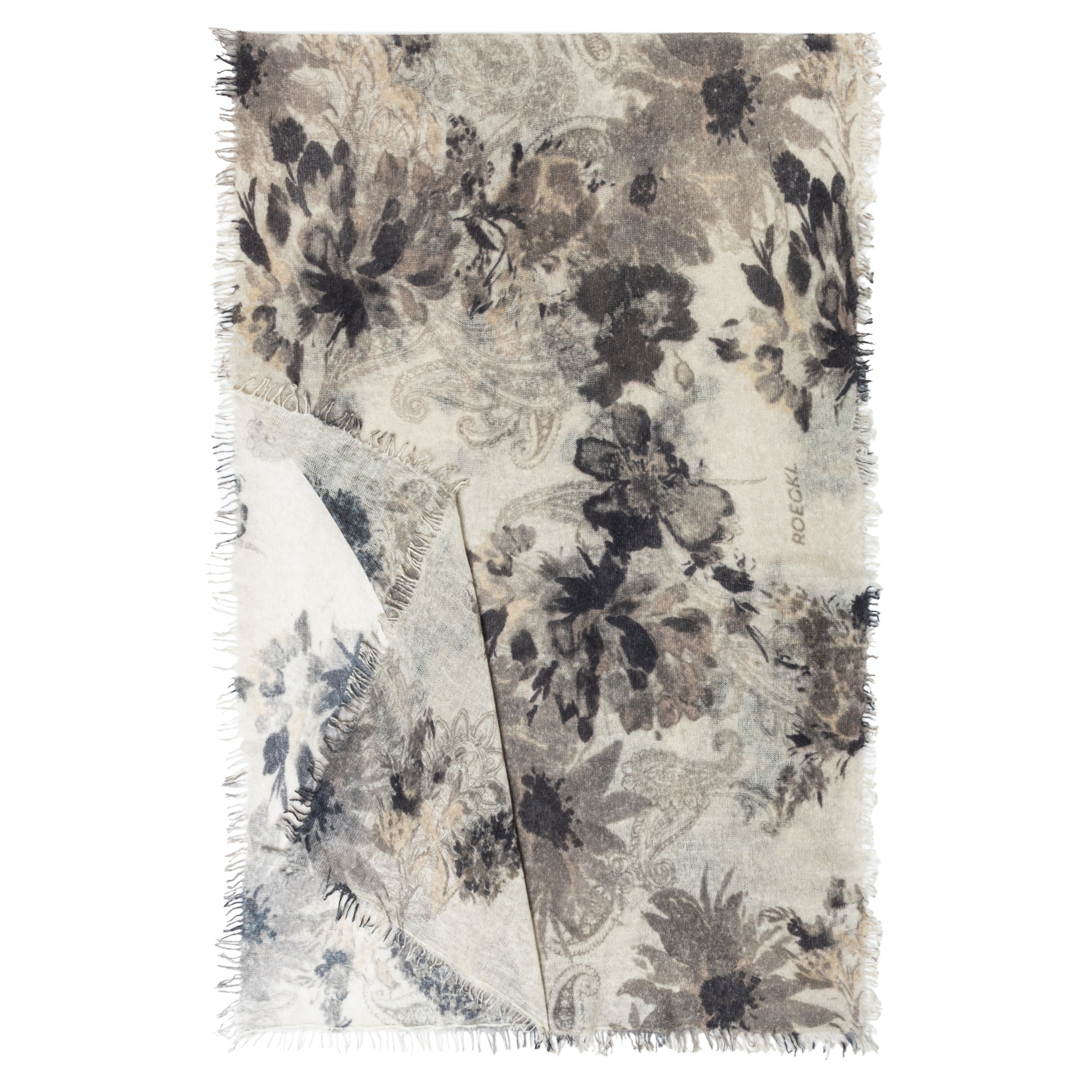 Roeckl Schal 'Flower Dust' in Grau: Vorderseite