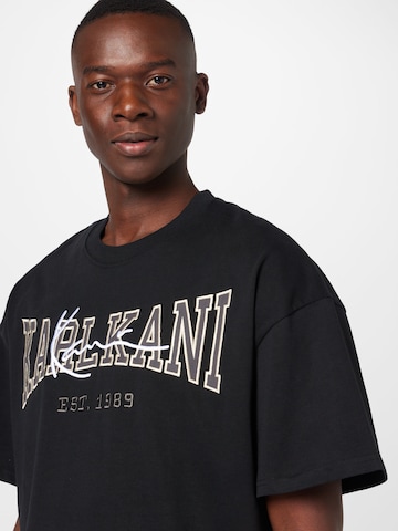 Tricou 'College Signature Heavy' de la Karl Kani pe negru