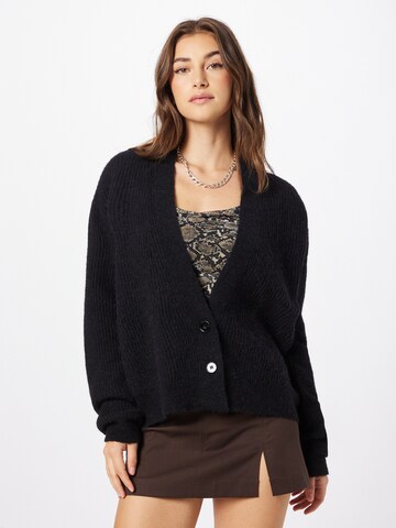 DRYKORN Knit Cardigan 'SONTJE' in Black: front