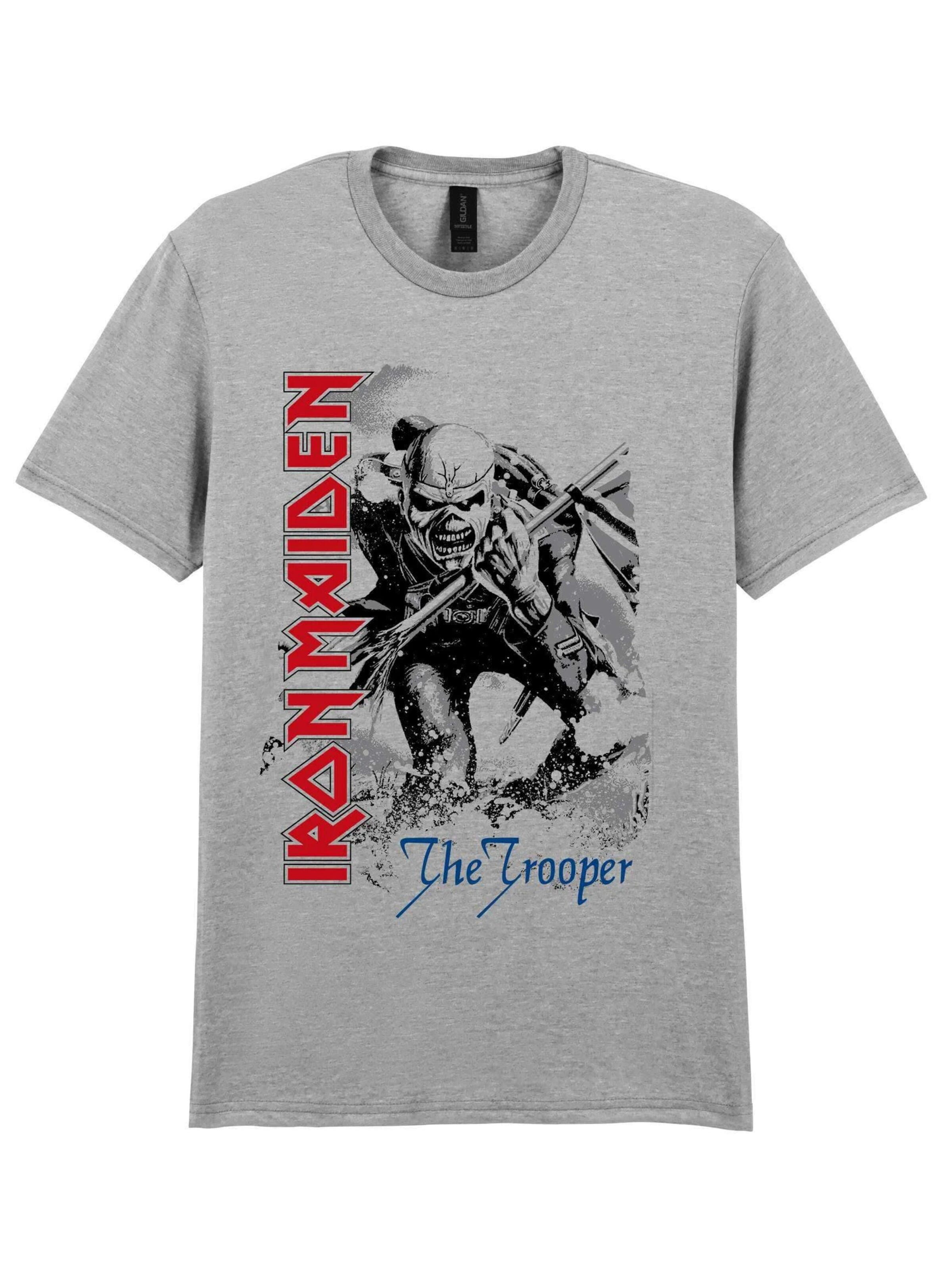 Iron Maiden - Camiseta 'Iron  Maiden Trooper Close-Up  T-Shirt' en gris: frente