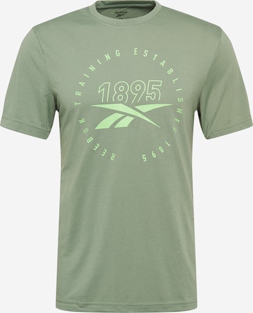 Reebok - Camiseta funcional en verde: frente