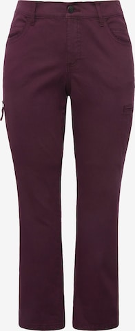 Ulla Popken Regular Cargo Pants in Purple: front