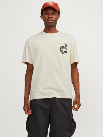 JACK & JONES T-Shirt 'Jorfrutti' in Beige: predná strana