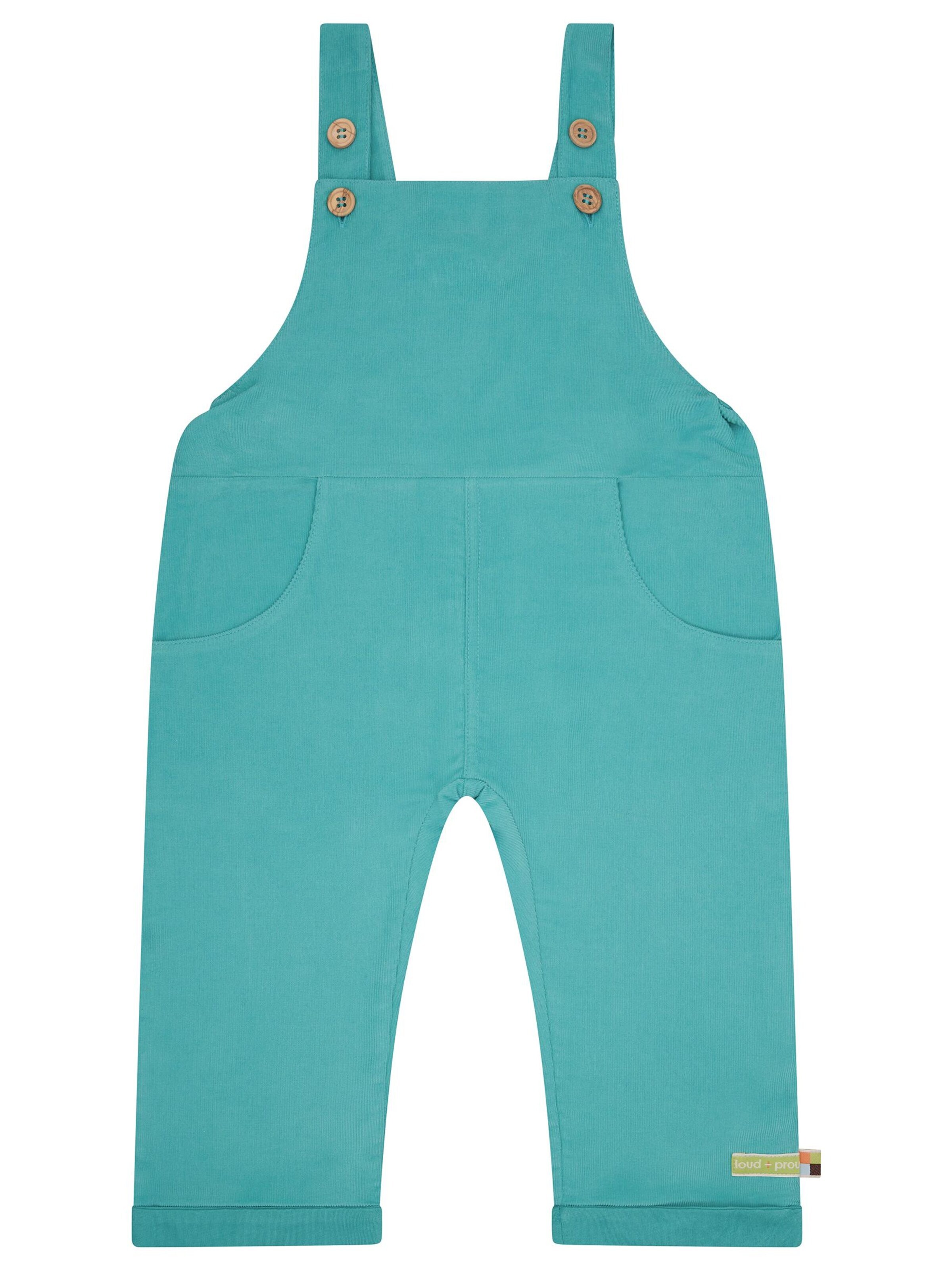 loud + proud Overalls in Green: front