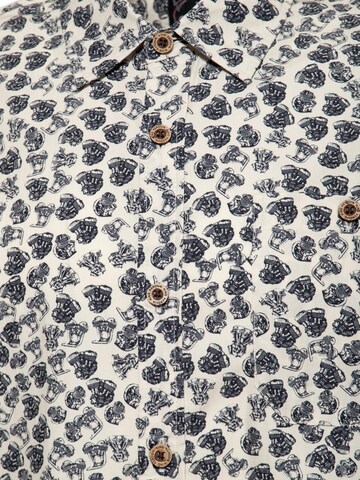 King Kerosin Regular fit Button Up Shirt 'V-Twin-Engine' in White