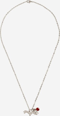 Gemshine Necklace 'Dackel und Pfote Tatze Rubin Edelstein' in Silver: front