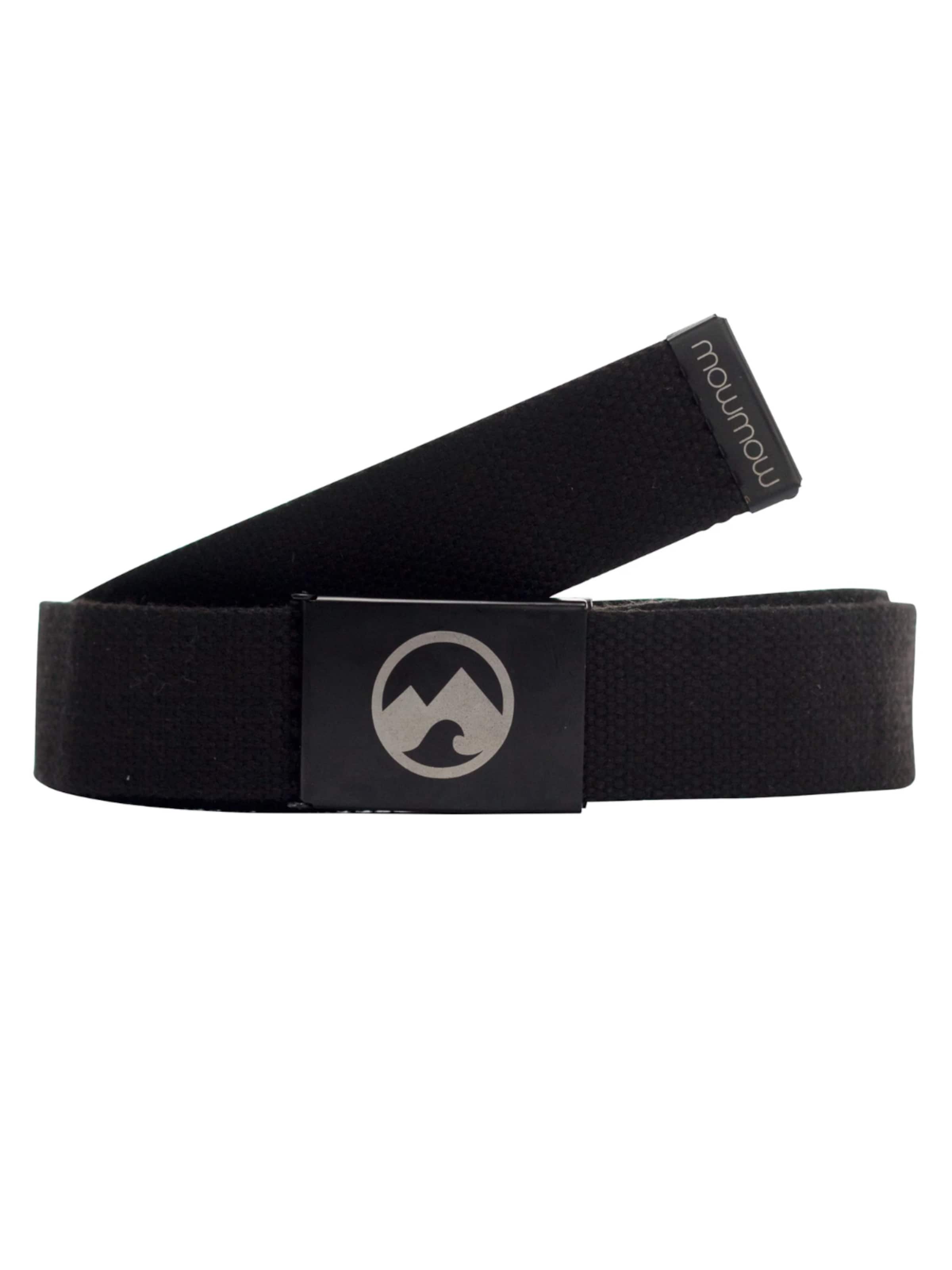 Mowmow Sportriem 'MowMow Belt - Canvas - Aluminum Buckle - 125 cm - Men - Women - Black' in Zwart: voorkant