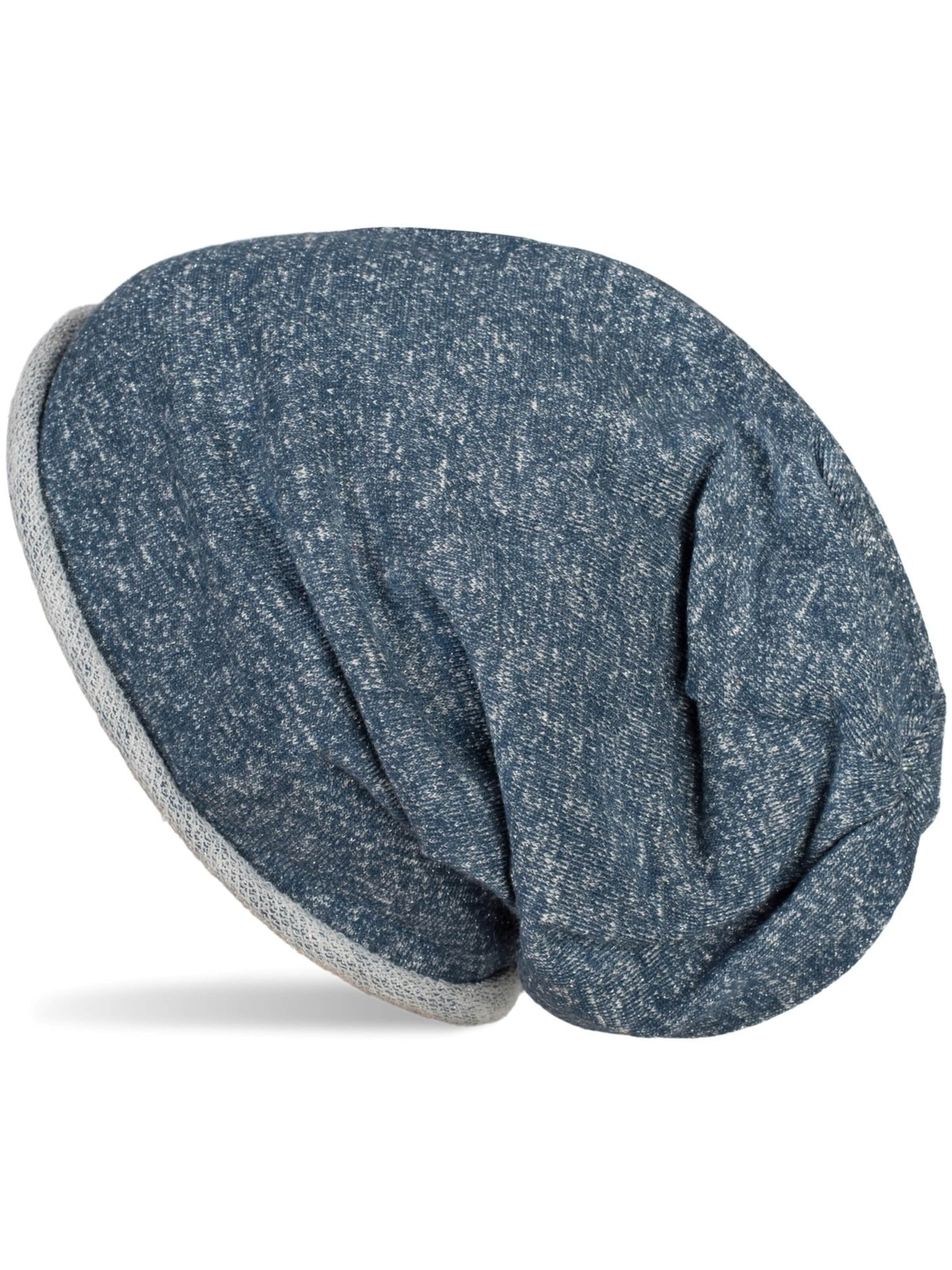 styleBREAKER Mütze 'Beanie Mütze mit All Over Glitzer'‌ in Blau: Vorderseite