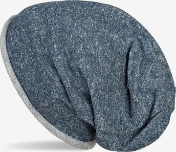 styleBREAKER Mütze 'Beanie Mütze mit All Over Glitzer' in Blau: Vorderseite