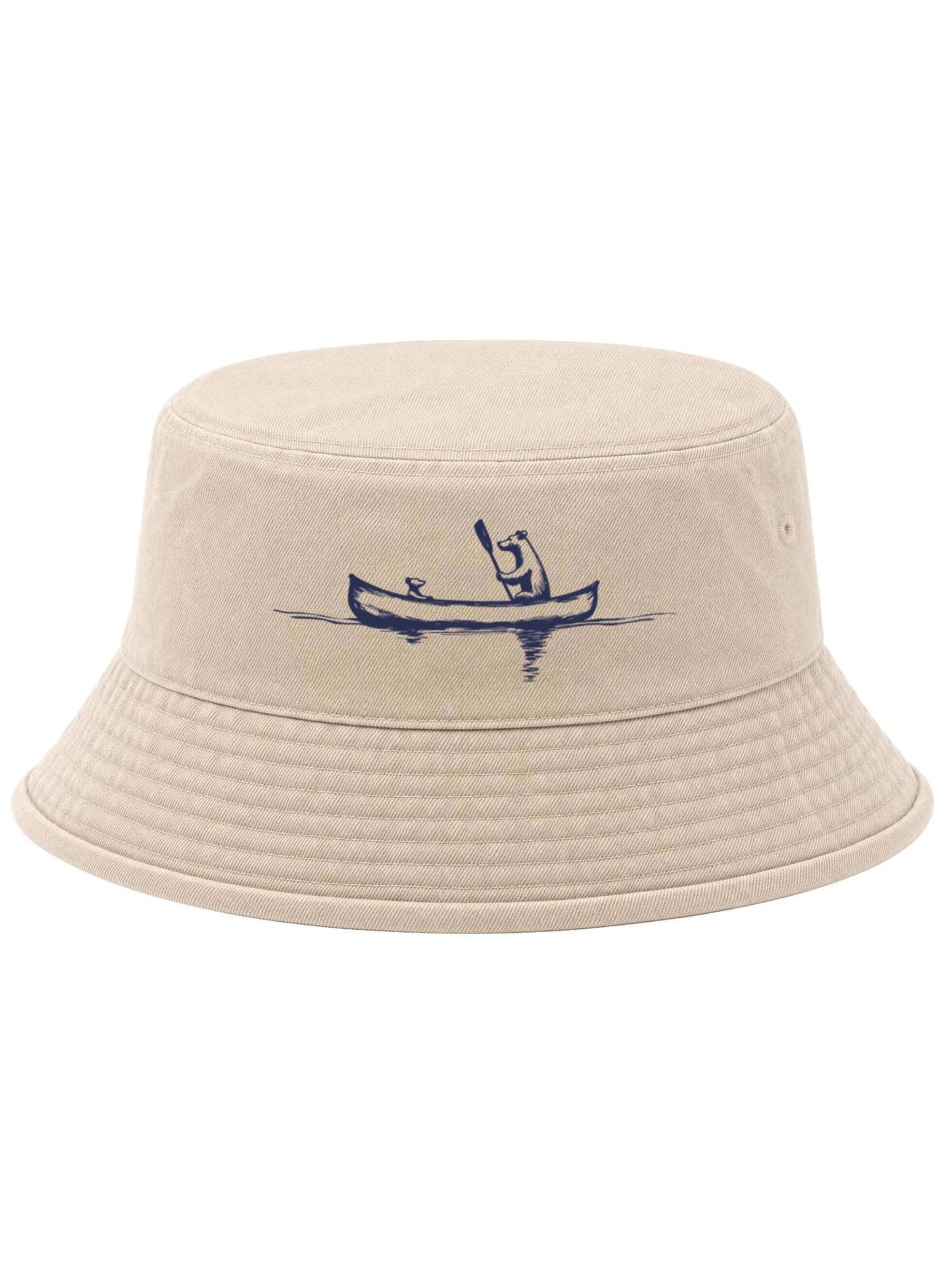 Neverless Hat 'Bär Kanu' in Beige: front