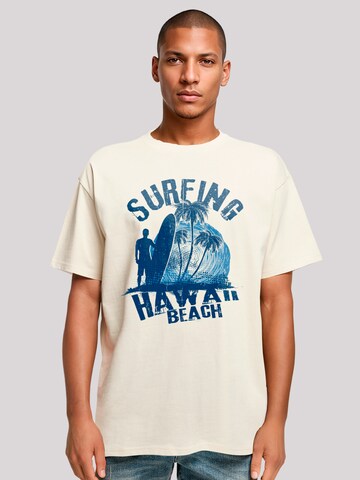 T-Shirt 'Hawaii Surf Beach Summer' F4NT4STIC en beige : devant