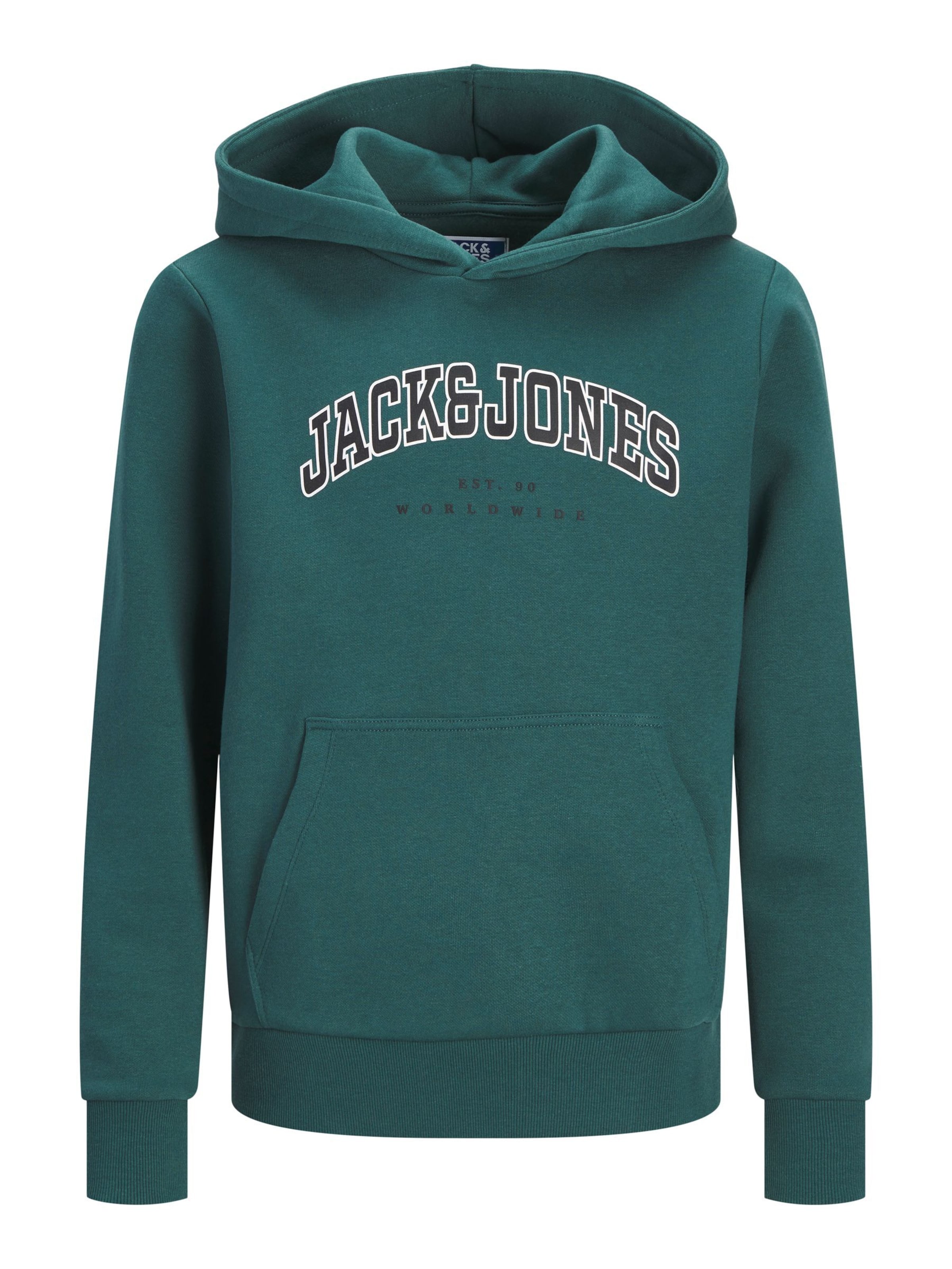 Jack & Jones Junior Μπλούζα φούτερ 'JJECaleb' σε πράσινο: μπροστά