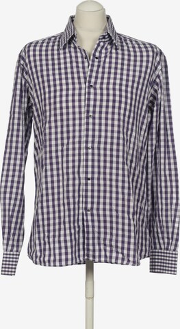 LAGERFELD Button Up Shirt in L in Purple: front