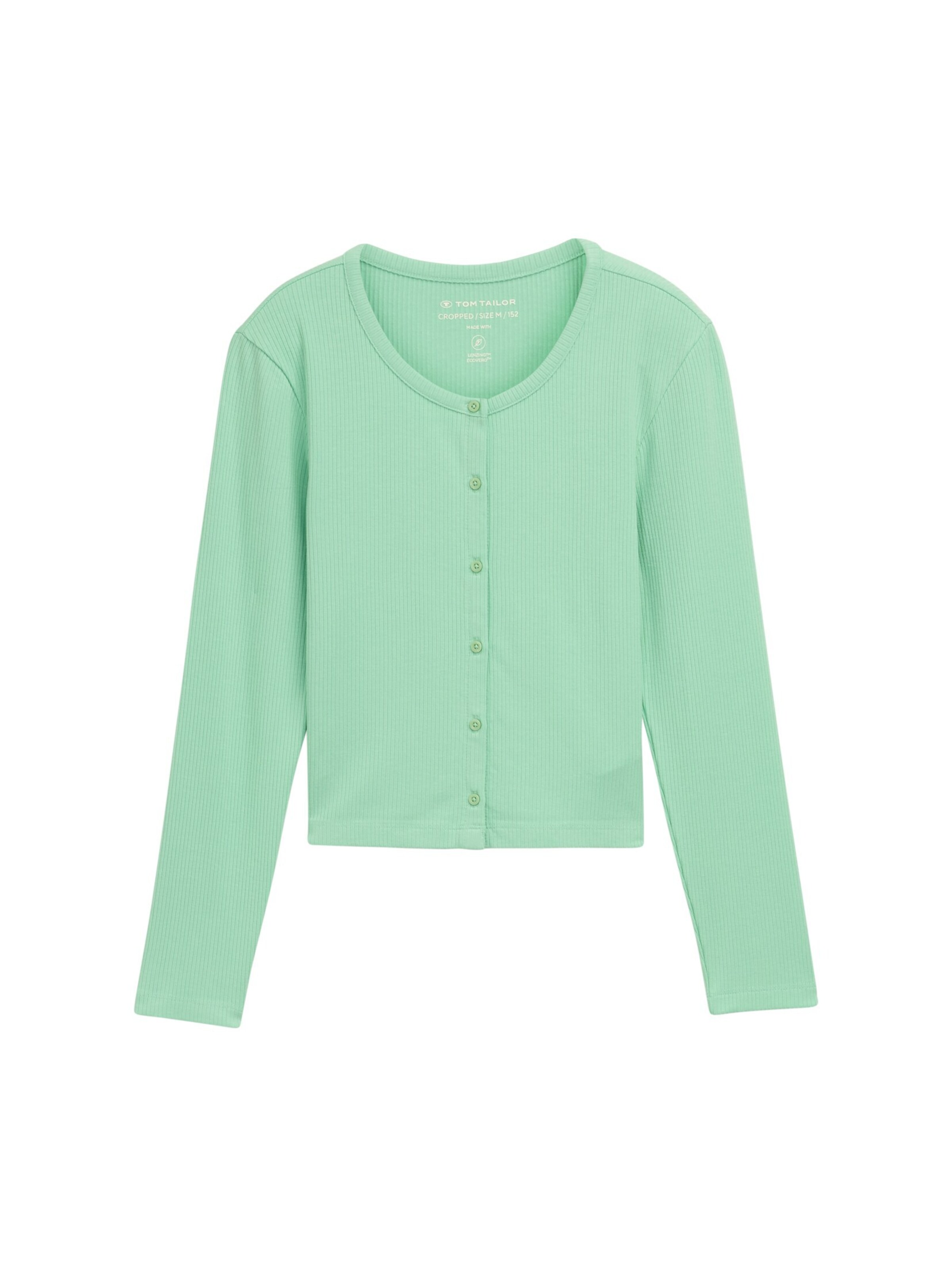 TOM TAILOR Strickjacke in Grün: Vorderseite