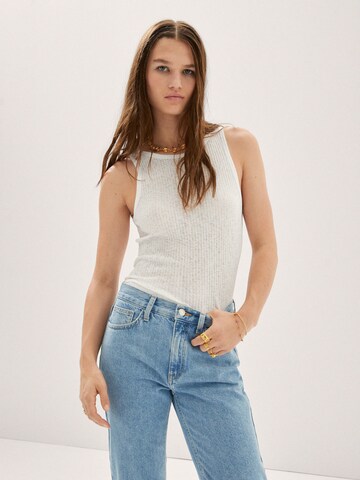 MANGO Top 'LISA' in Wit: voorkant