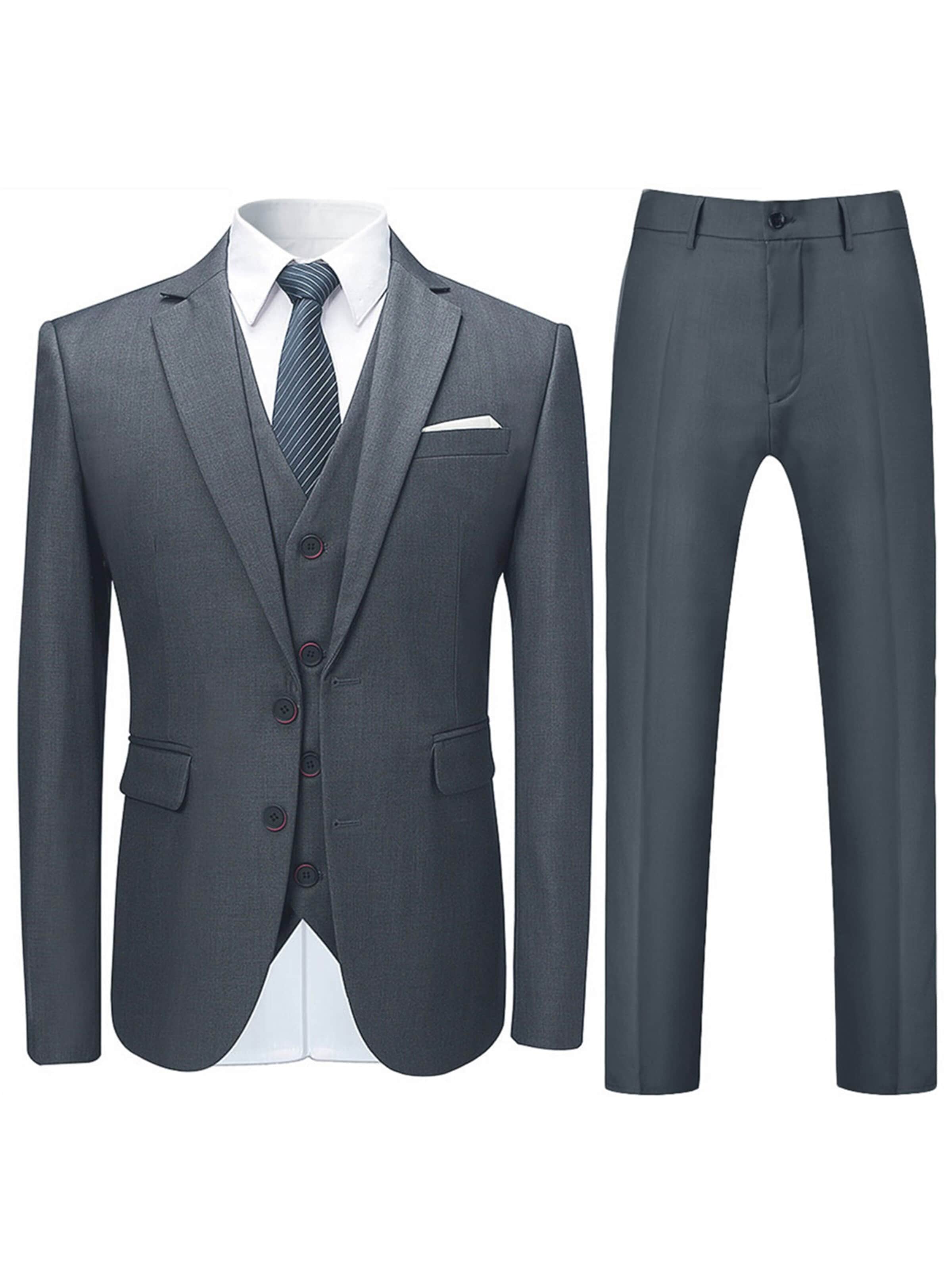 YOUTHUP Slimfit Anzug 'Dreiklang'‌‌‌‌ in Grau: Vorderseite