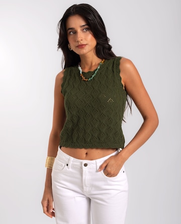 Tops en tricot THE-ARE en vert : devant