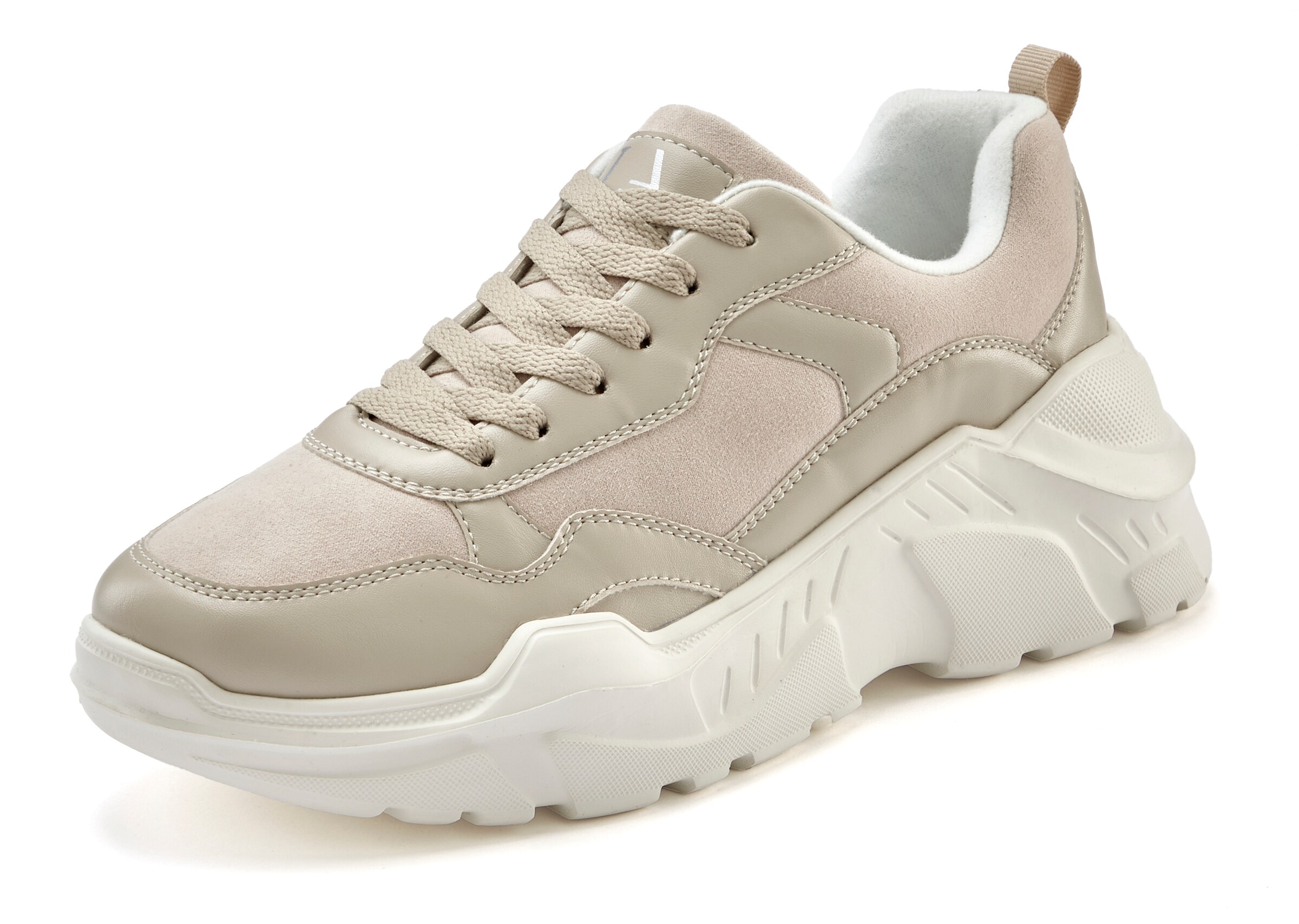 LASCANA Sneakers in Beige: front