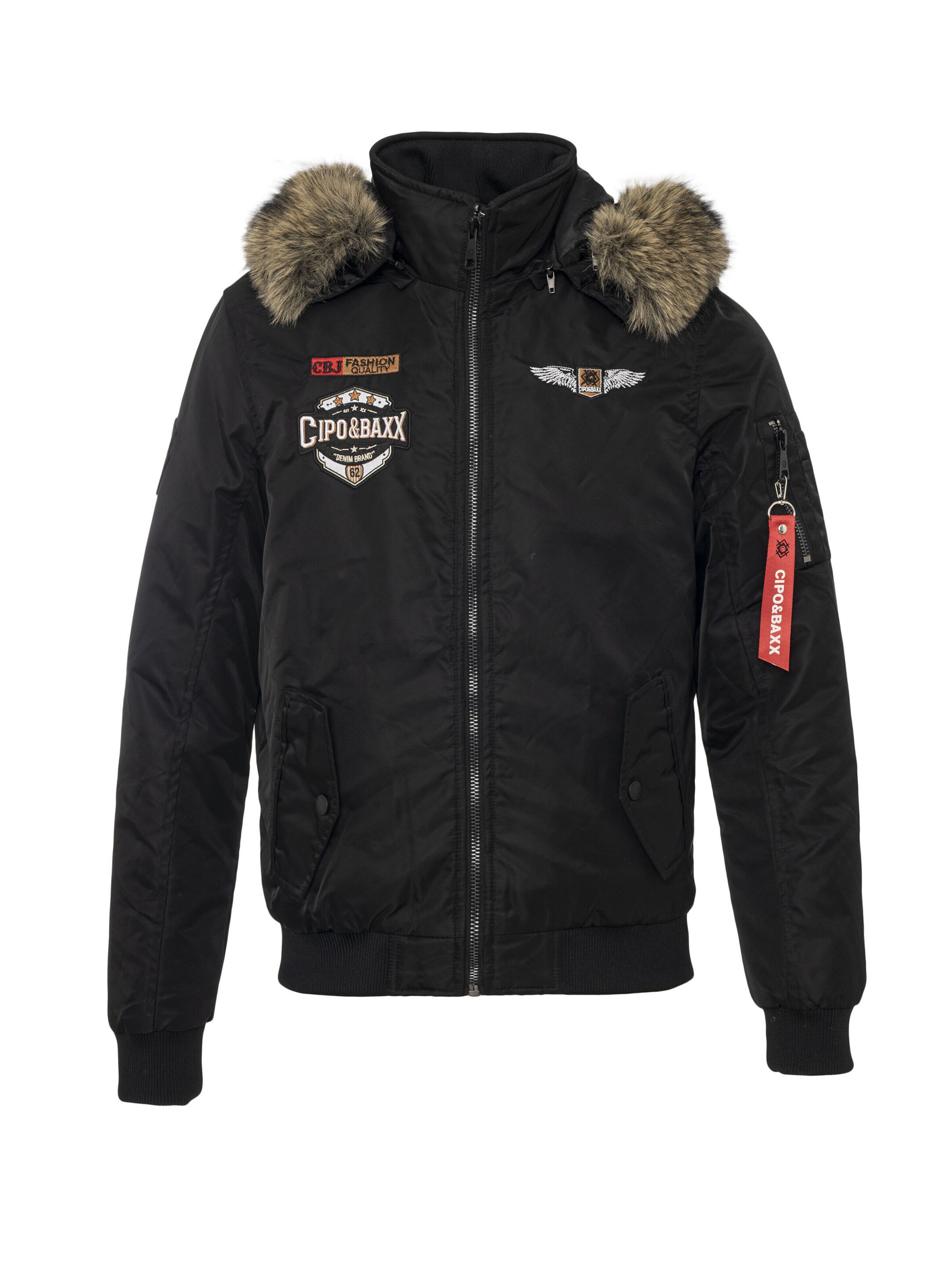 Veste d’hiver 'CM229 ' CIPO & BAXX en noir : devant