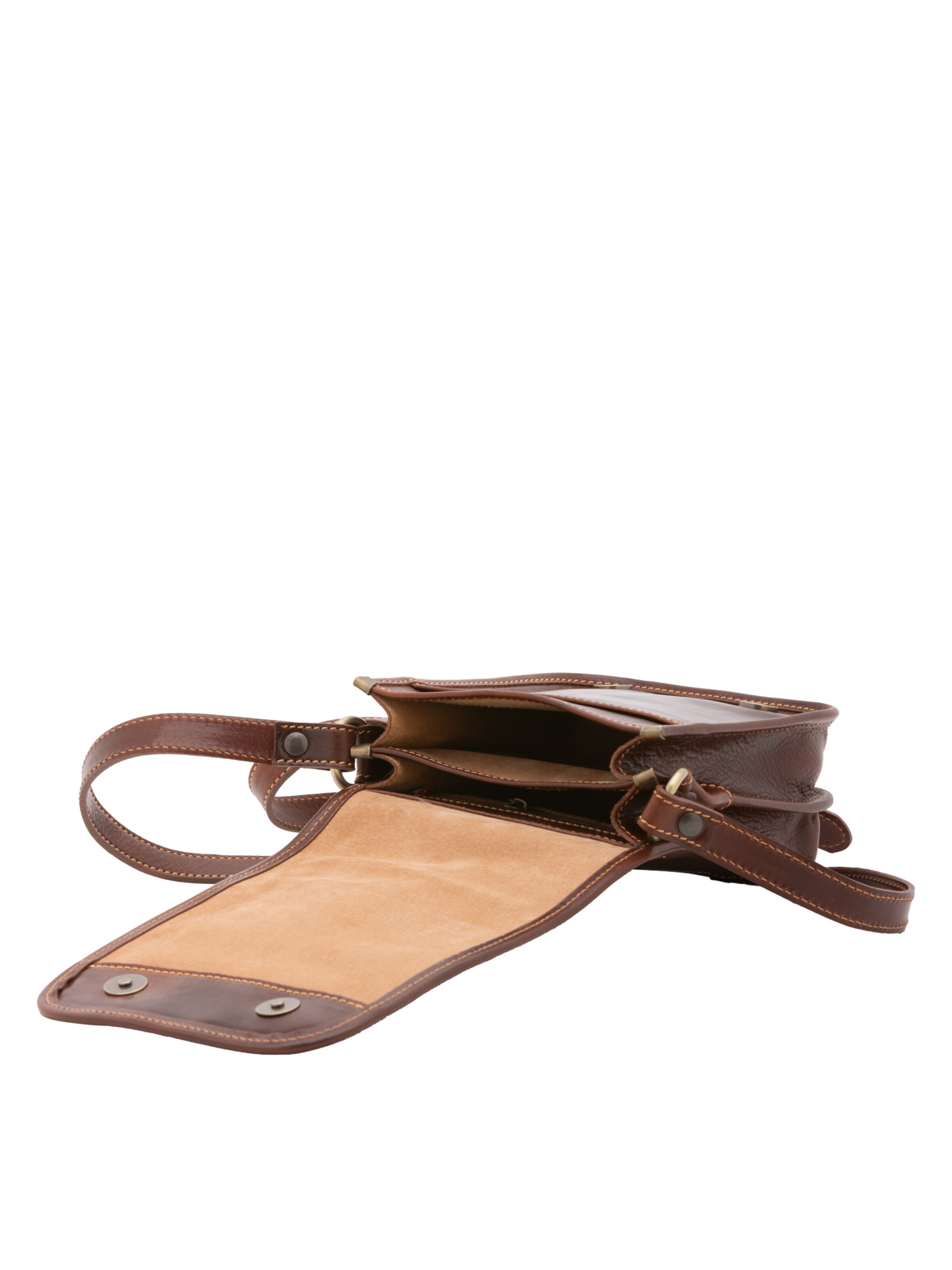 Borsa a tracolla 'Borsa a tracolla uomo vera pelle con calamita - Made in Italy' di I Fratelli in marrone