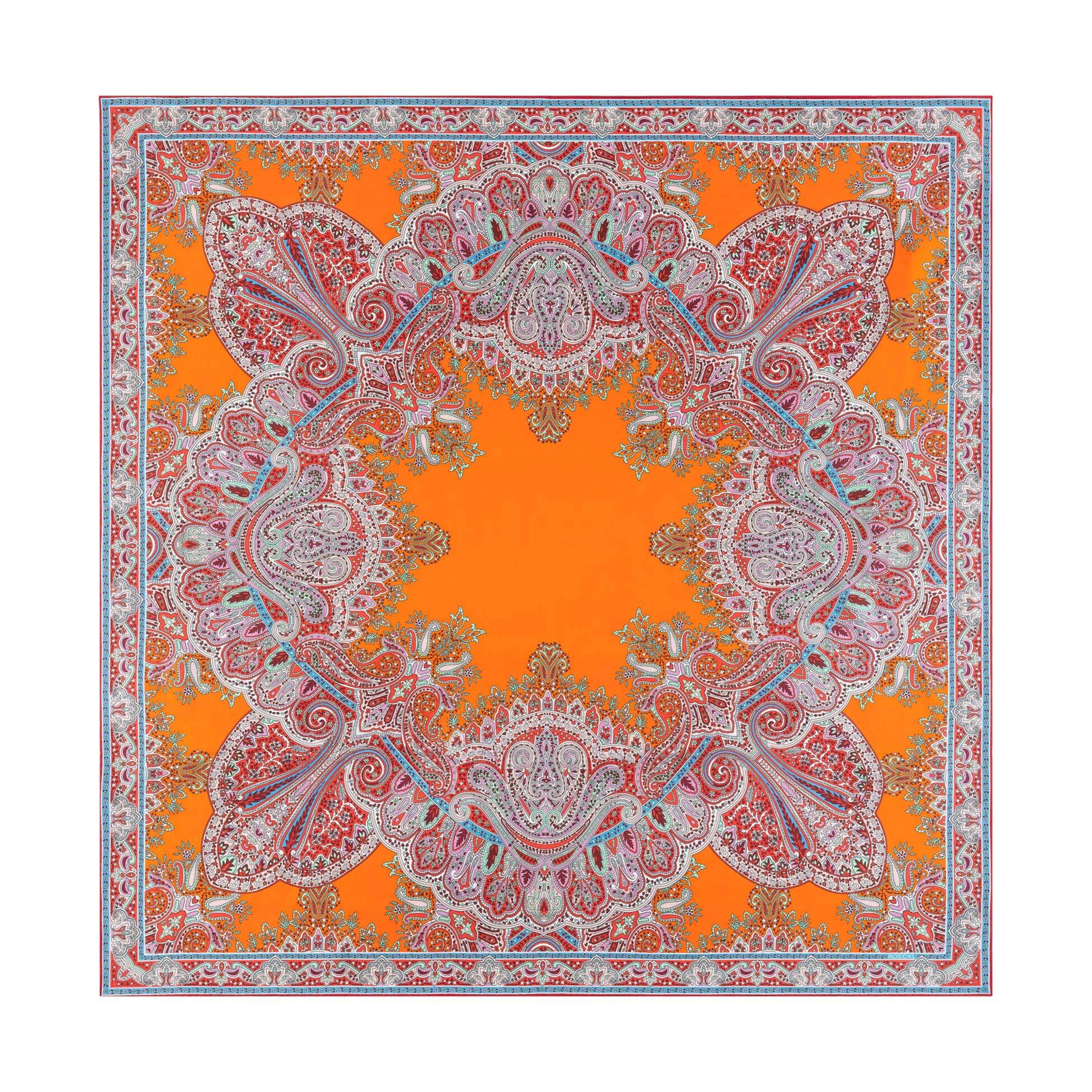 Foulard 'MIRROR PAISLEY' di Roeckl in arancione: frontale
