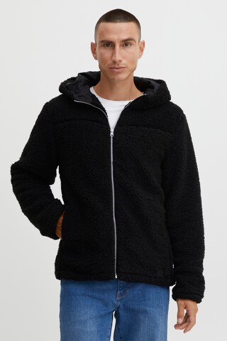 !Solid Fleece Jacket in Black: front