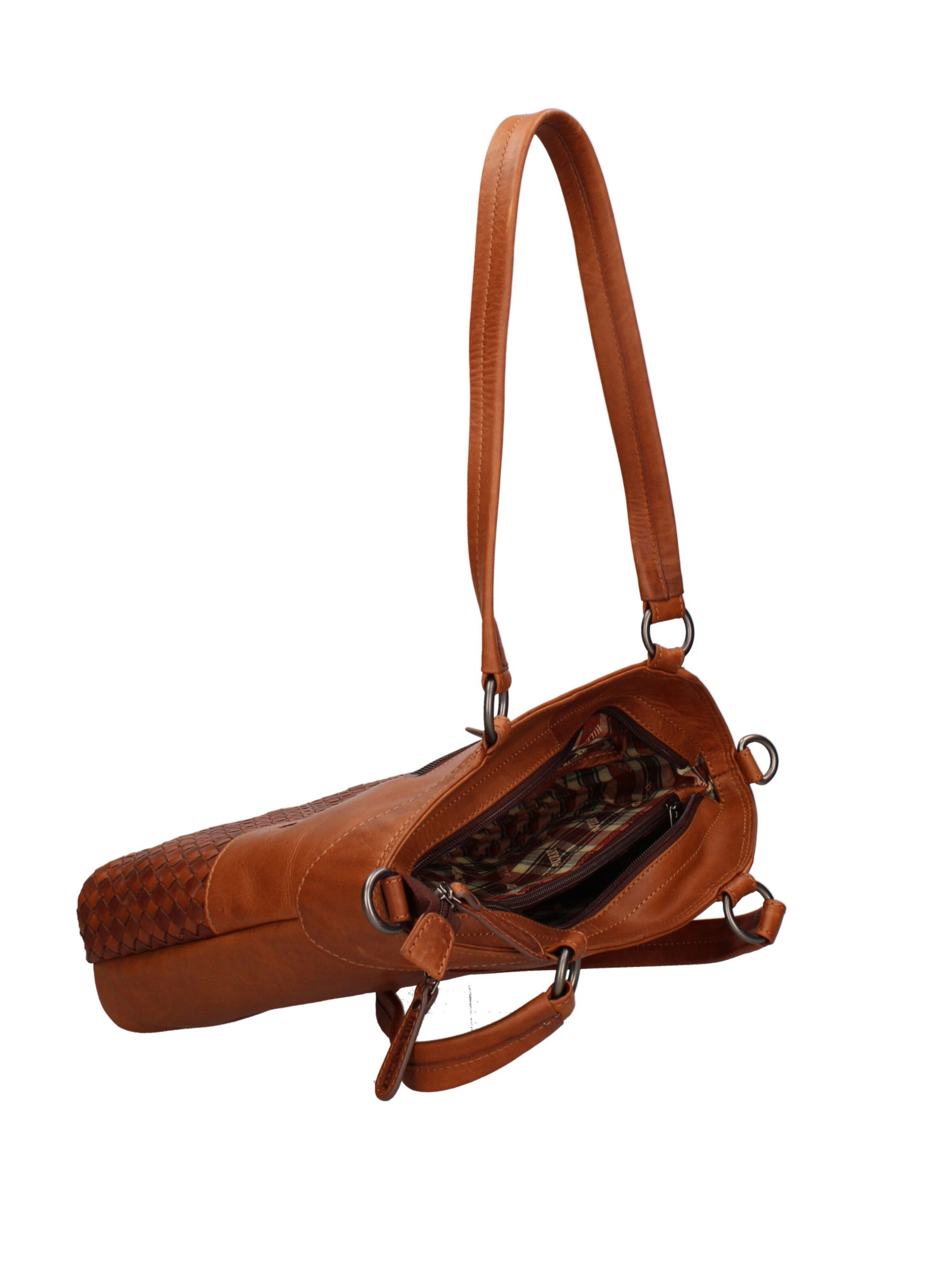 Borsa a spalla 'Borsa a Spalla Uomo Vera Pelle Vitello Ingrassata con Tracolla Regolabile 30x30 cm' di HILL BURRY in marrone