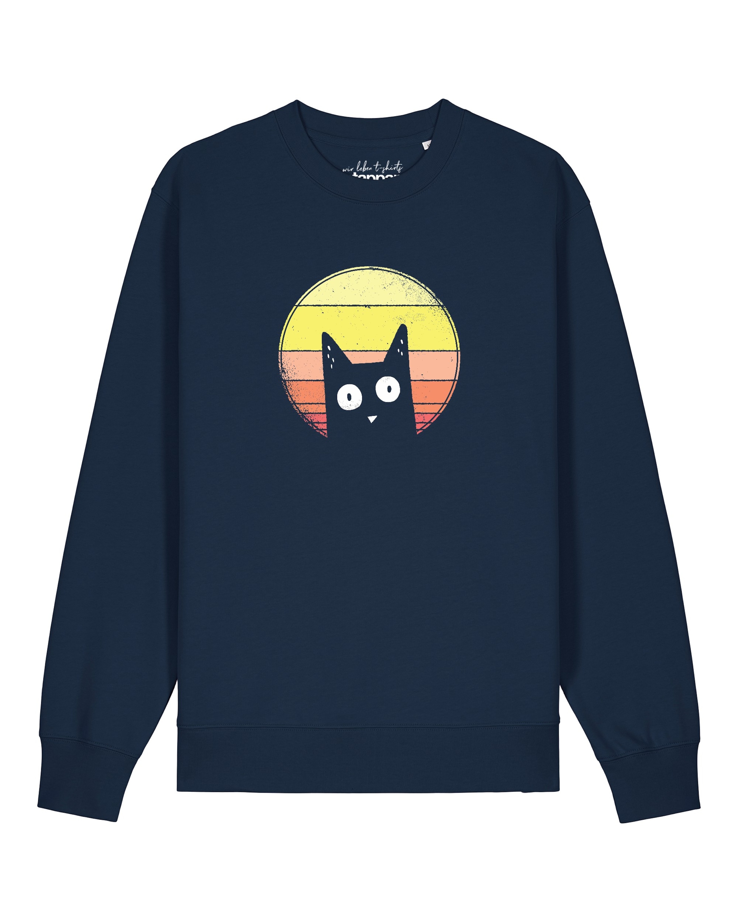 Watapparel Sweatshirt 'Sunset Cat' in Blauw: voorkant