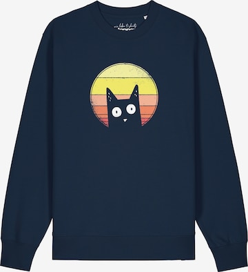 Watapparel Sweatshirt 'Sunset Cat' in Blauw: voorkant