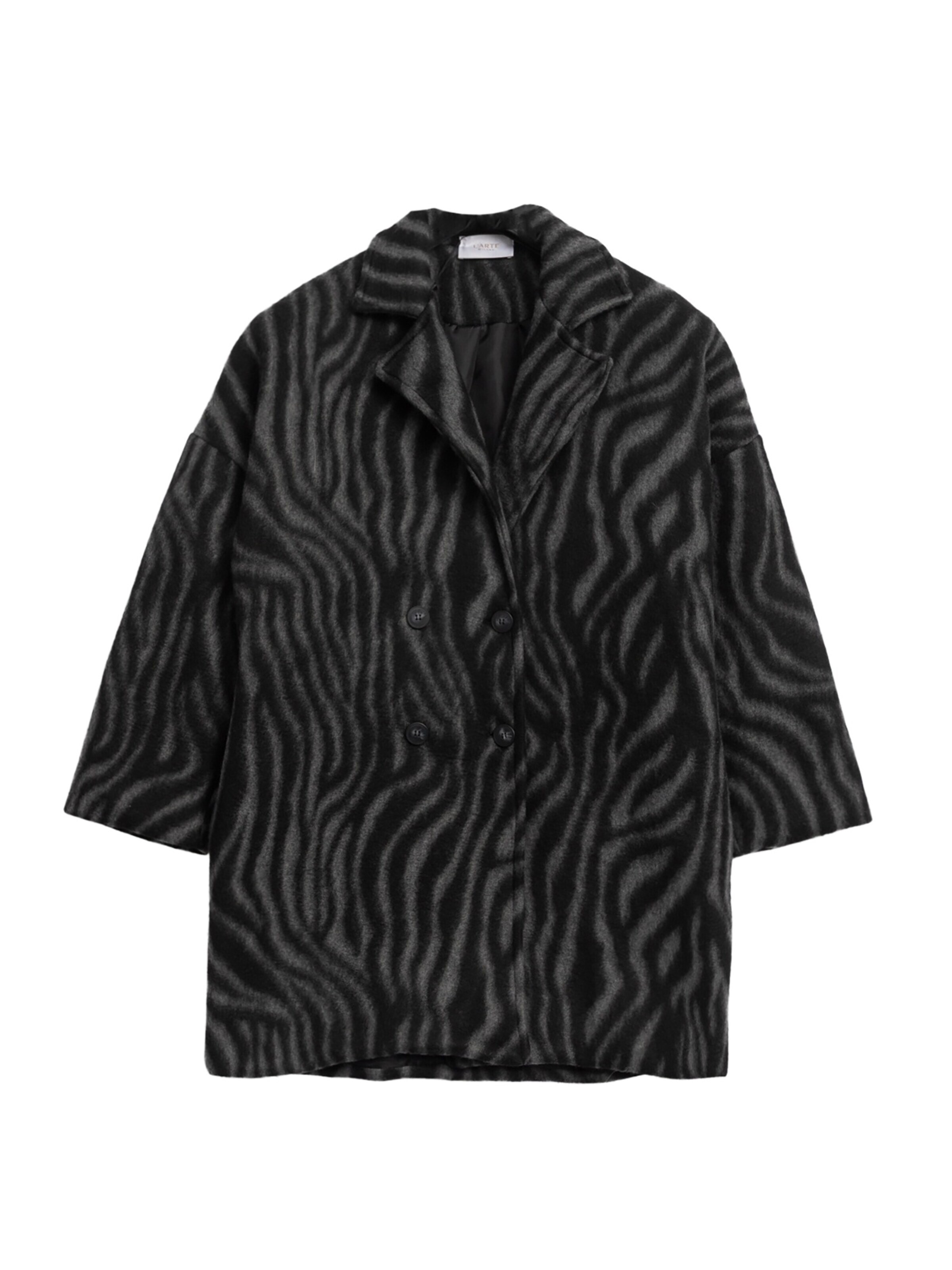 L'Arte Milano Between-seasons coat in Black: front