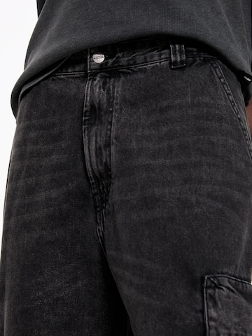 Pull&Bear Wide leg Cargo jeans in Black