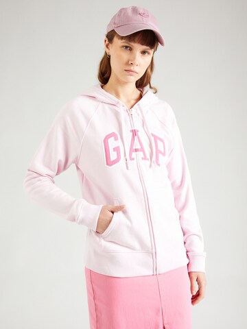 GAP Sweatjacke 'HERITAGE' in Pink: Vorderseite