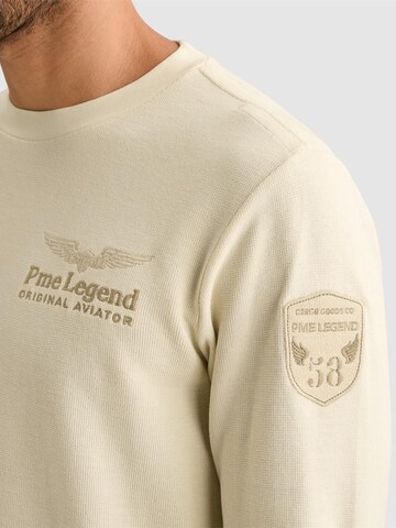 PME Legend Koszulka 'T-shirt with long sleeves and artwork' w kolorze beżowy