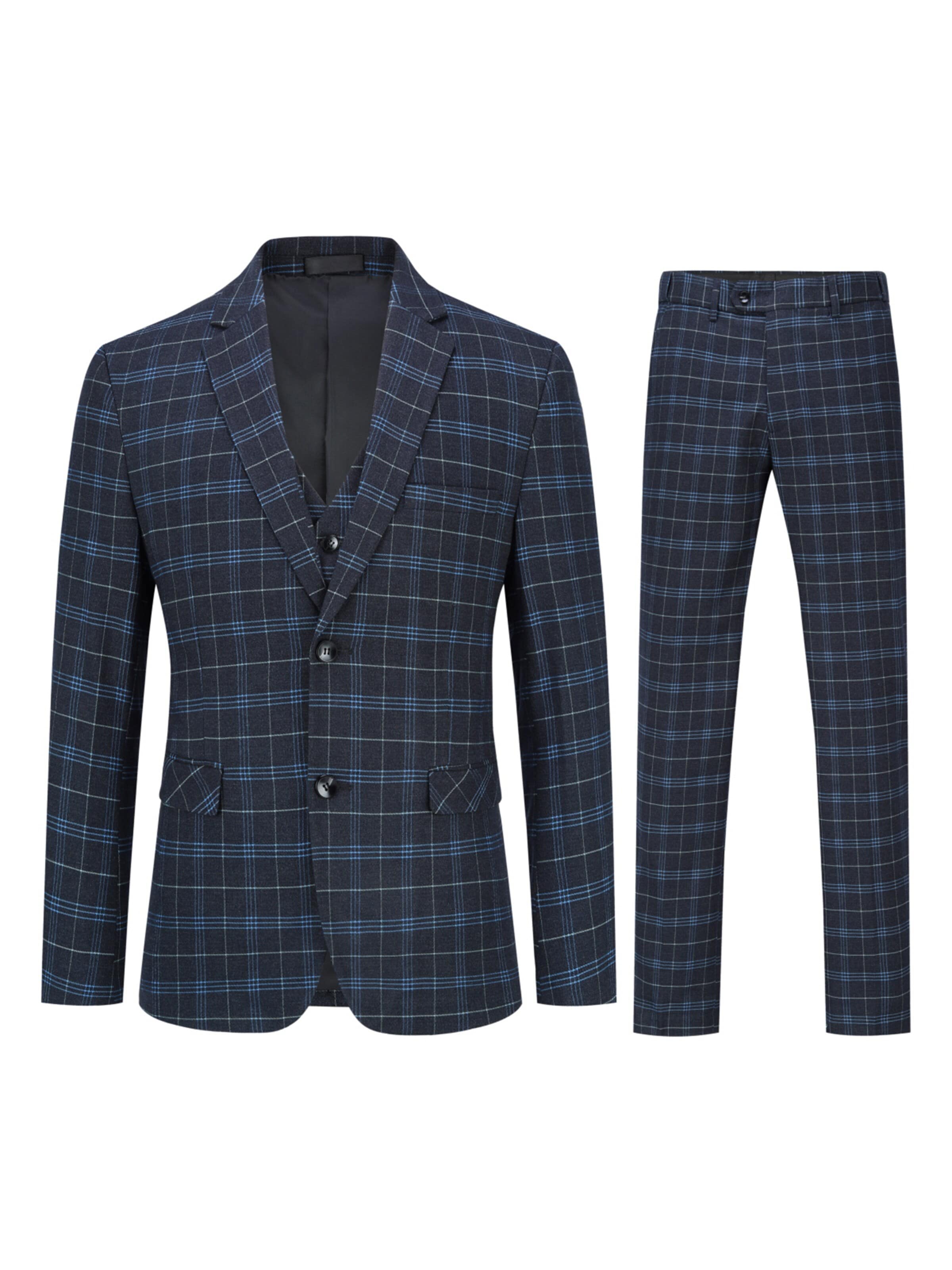 YOUTHUP Slim fit Suit in Black: front