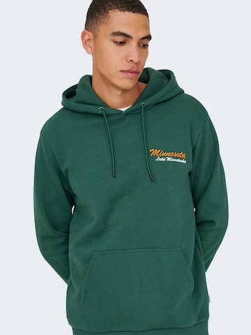 Only & Sons Sweatshirt 'ONSCERES KENNY' in Green