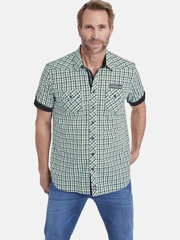 Jan Vanderstorm Comfort fit Overhemd ' Simun ' in Groen: voorkant