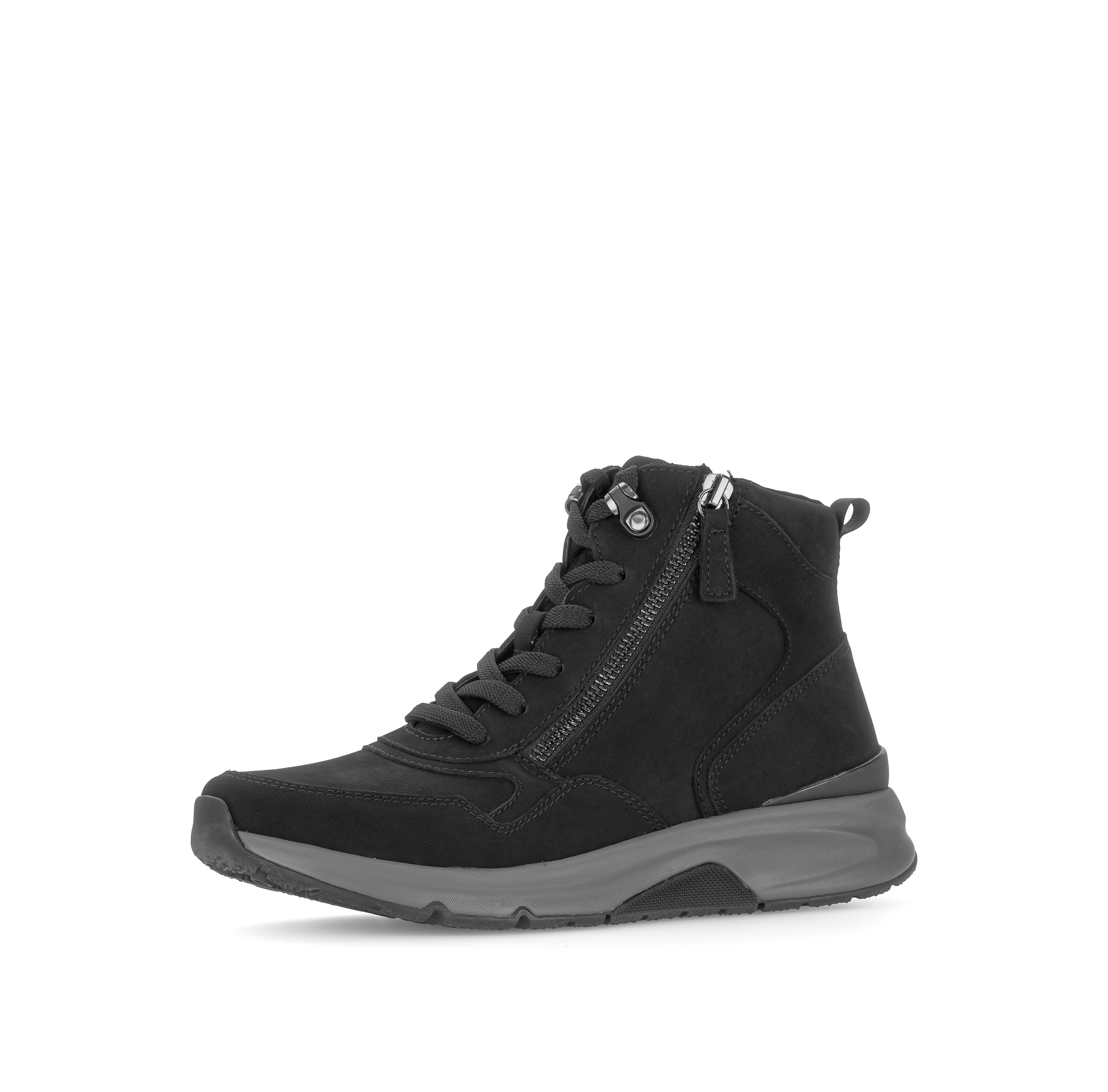 GABOR Lace-Up Ankle Boots in Black: front