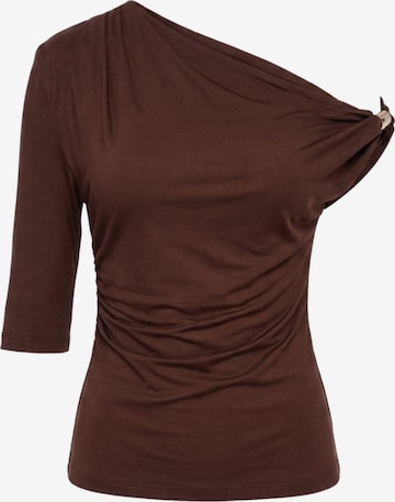 Ombre Shirt in Bruin: voorkant