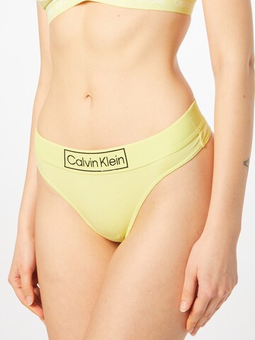 dzeltens Calvin Klein Underwear Stringu biksītes: no priekšpuses