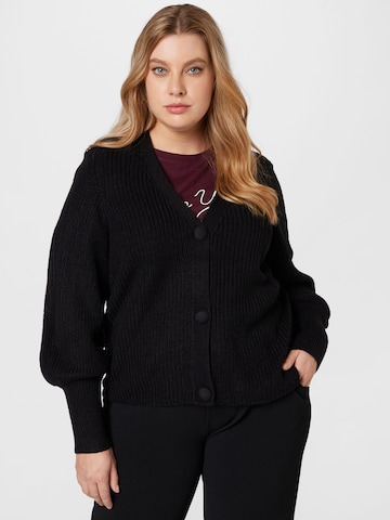 ONLY Carmakoma Strickjacke 'Nicoya' in Schwarz: predná strana