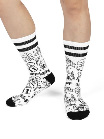 American Socks Socken 'Burning rage'‌ in Weiß