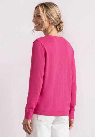 STREET ONE Basic Pullover mit U-Boot-Ausschnitt in Pink