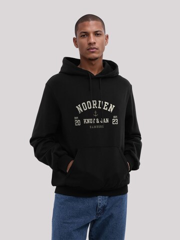 Sweat-shirt 'Knut & Jan Hamburg Noorden Collegiate Sand' F4NT4STIC en noir : devant