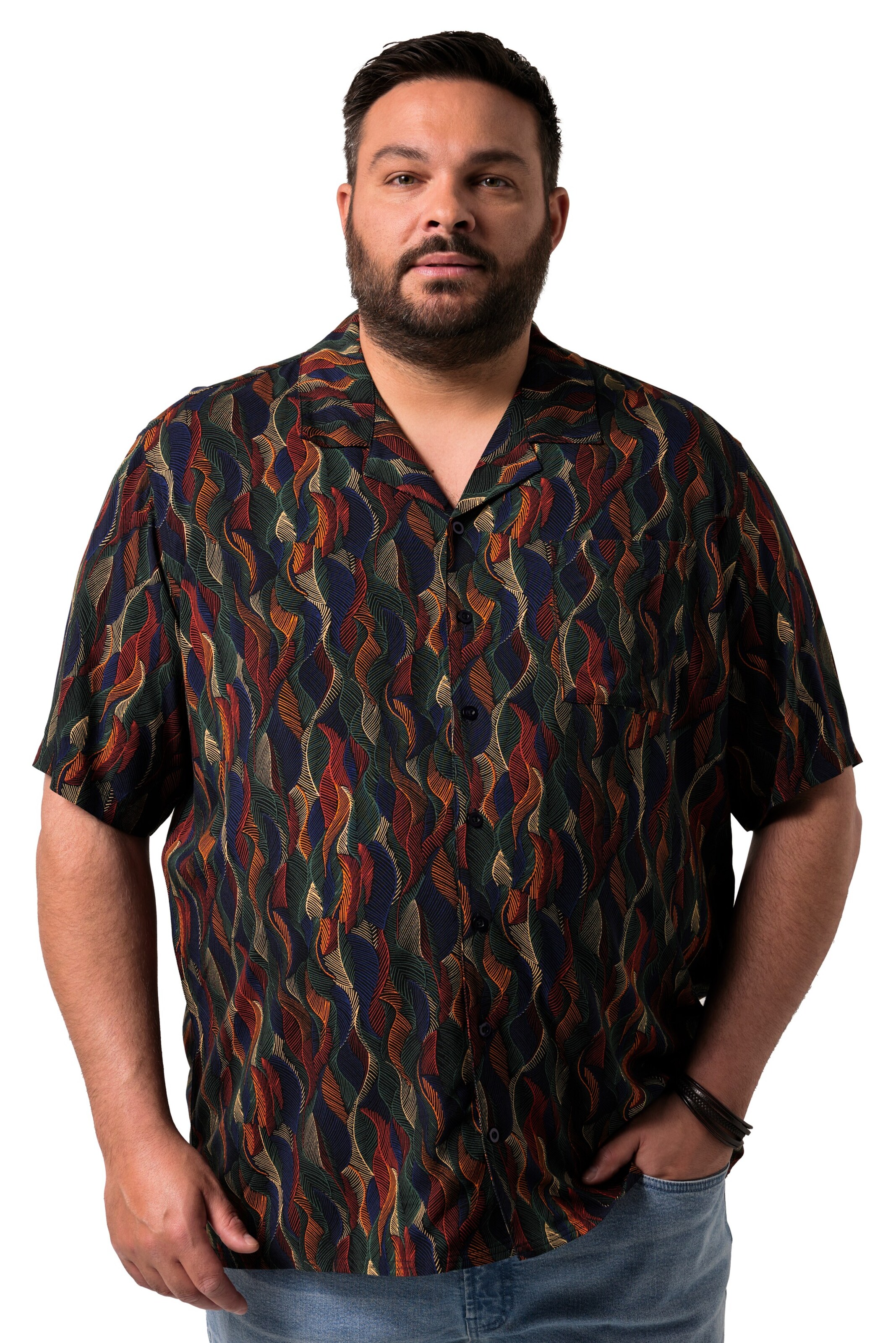 Men Plus Regular Fit Hemd in Mischfarben: Vorderseite