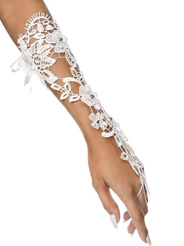 Tomshop24-7 Fingerless Gloves 'Floris' in White