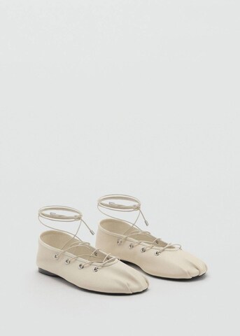 MANGO Ballet Flats with Strap 'ALFIN' in White