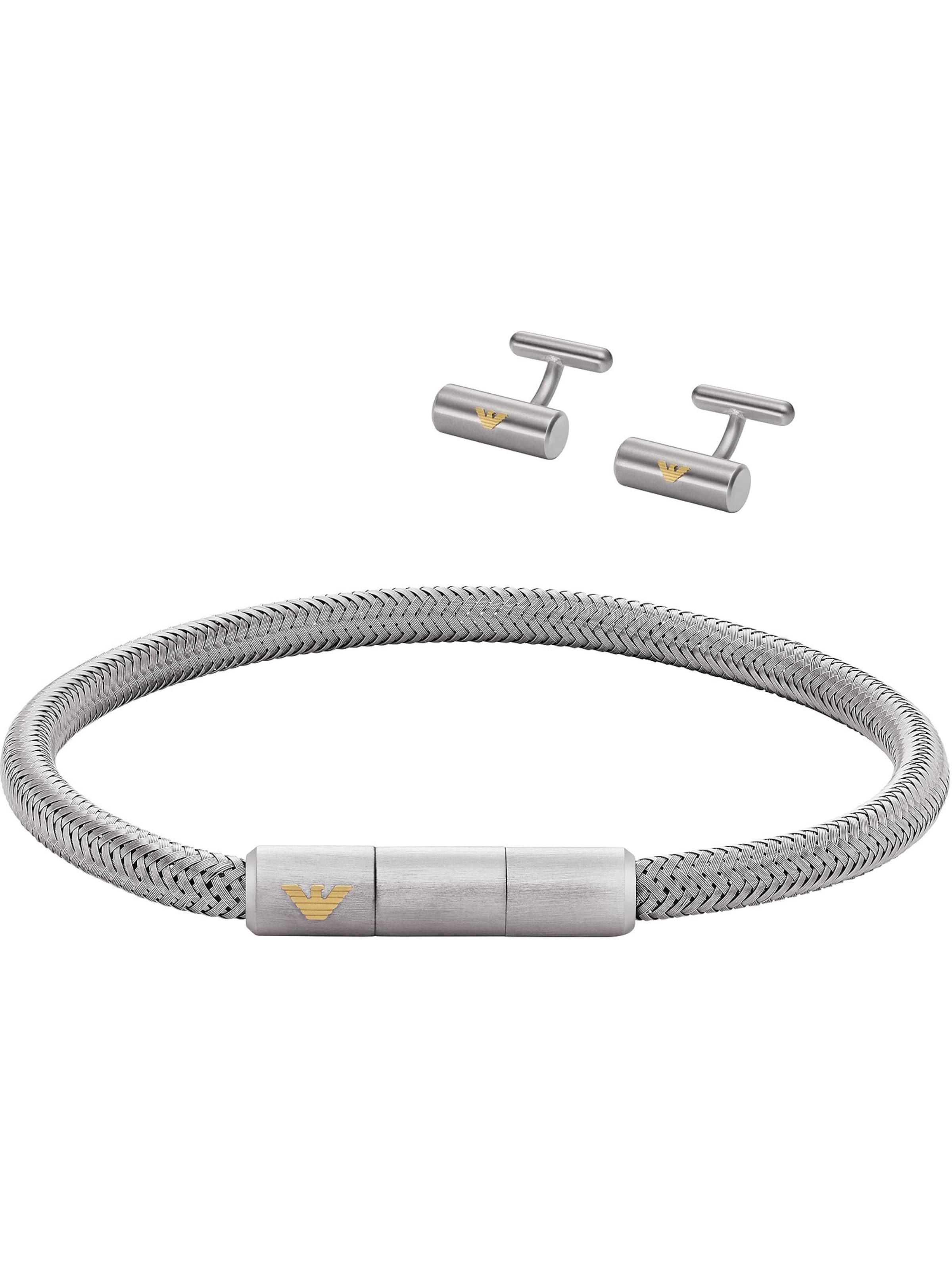 Emporio Armani Armband und Manschettenknöpfe in Silber: Vorderseite