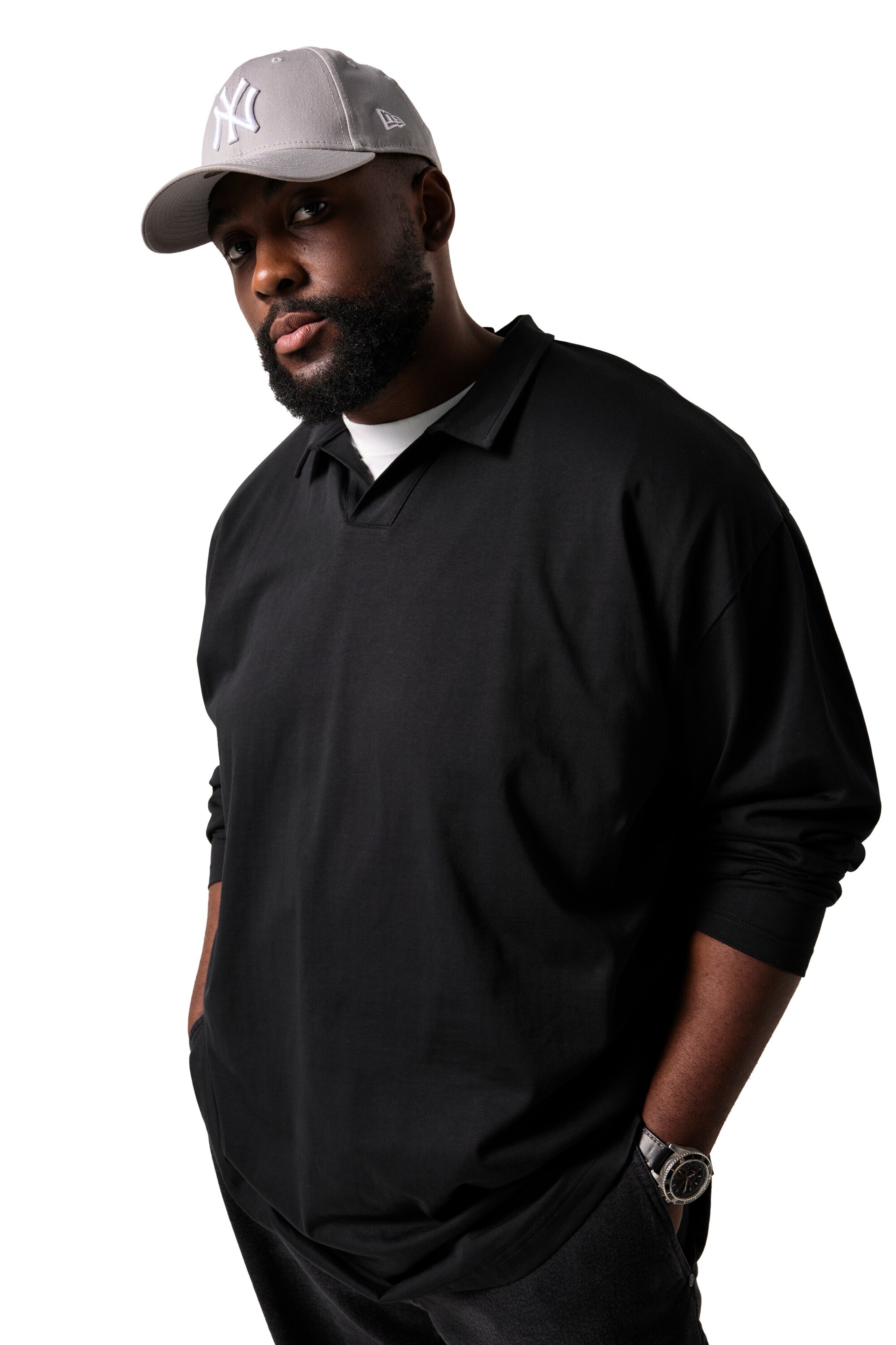 STHUGE Shirt in Zwart: voorkant