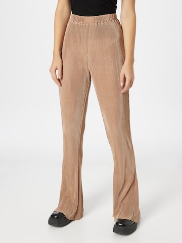 Misspap Flared Broek in Beige: voorkant